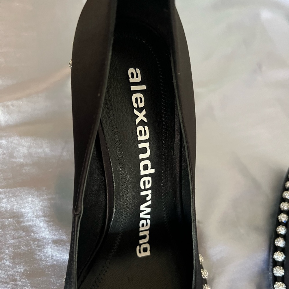 Alexander Wang Rie Crystal Satin Pointed Toe Heel Pump New - Picture 7 of 14